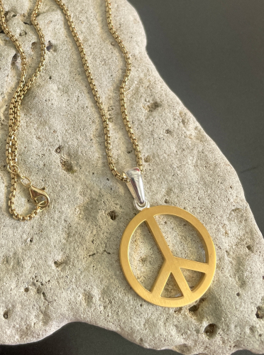 Peace-Anhänger 925 Silber vergoldet